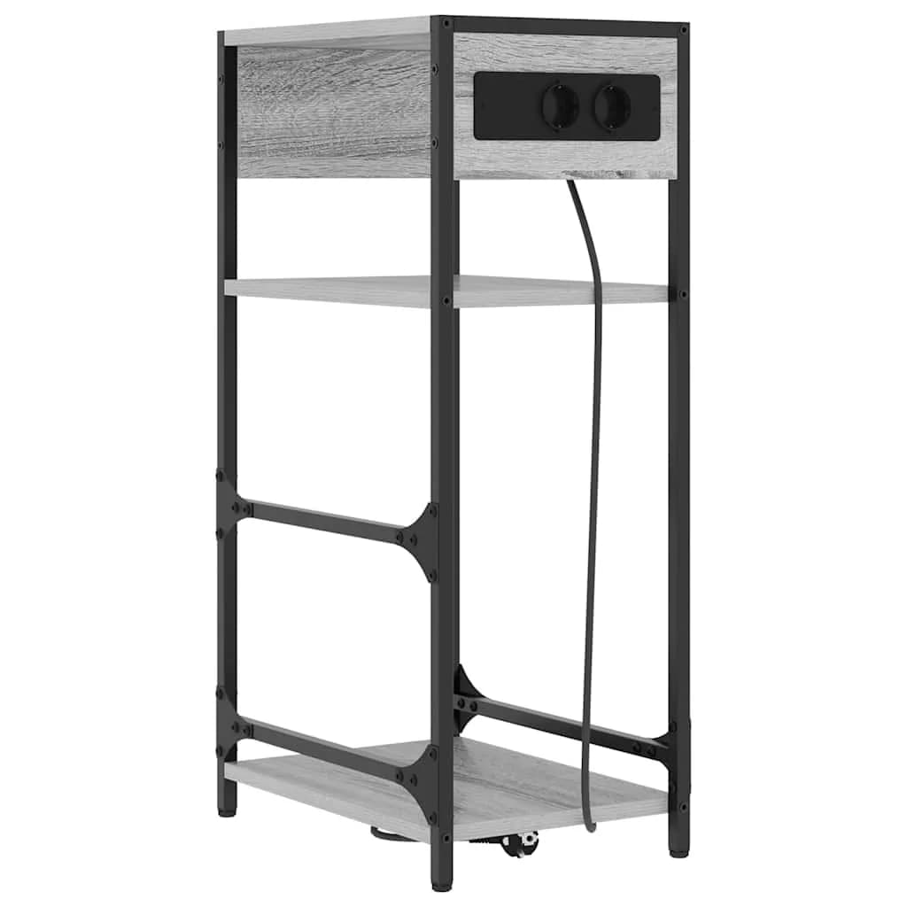 Nočna omarica Siva Sonoma 40 x 27 x 76 cm Inženirski les - slika 2