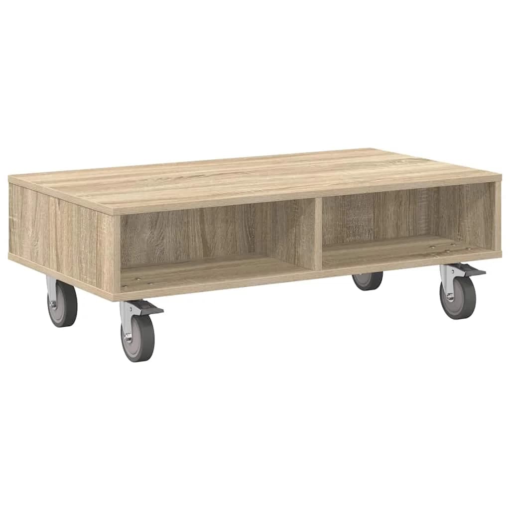 Stranska miza s kolesi Sonoma hrast 90 x 50 x 30 cm - slika 2