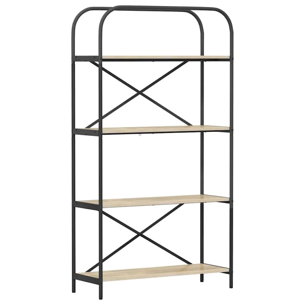 Knjižna polica 4 nivojev 80 x 30 x 146 cm Inženirski les - slika 2