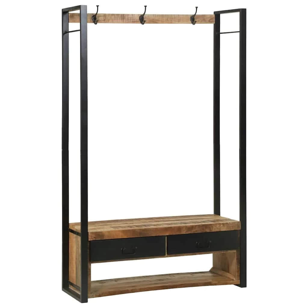 Stojalo za oblačila Rjava 110 x 40 x 179 cm Trden mangov les - slika 4