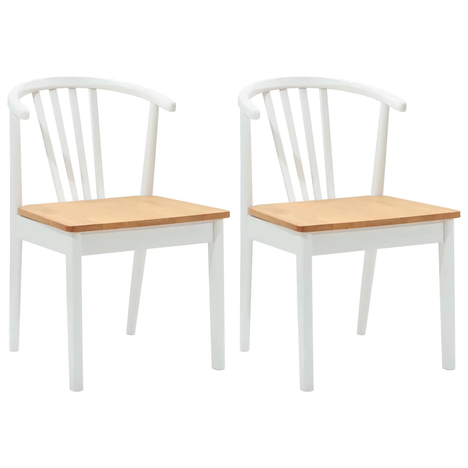 Jedilni stol 2 kos Trda guma bela in naravna 51 x 61 x 80,5 cm - slika 2
