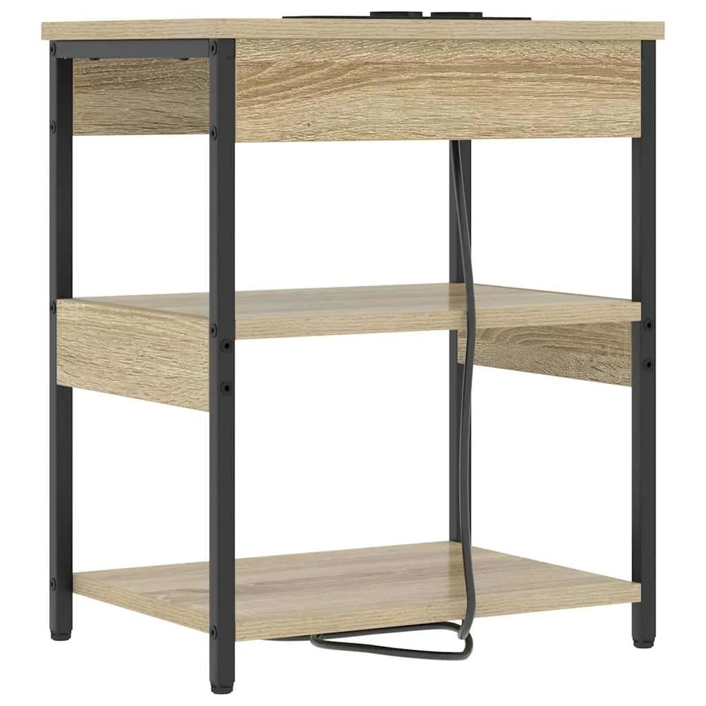 Nočna omarica 2 kos Sonoma hrast 41 x 31 x 51 cm Inženirski les - slika 8