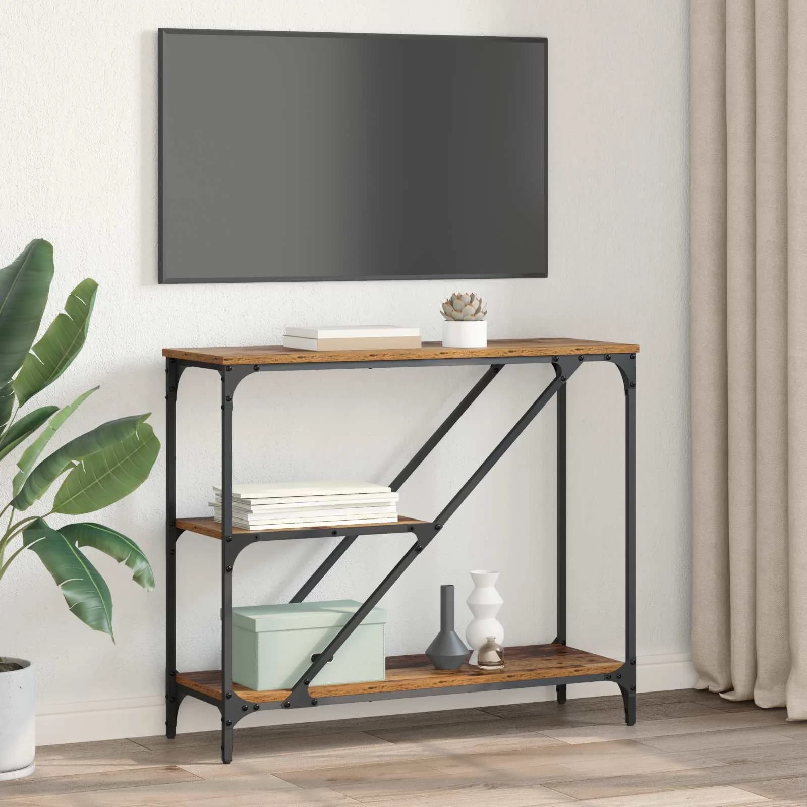 Konzolna miza Star les 88,5 x 30 x 75 cm Inženirski les - slika 4