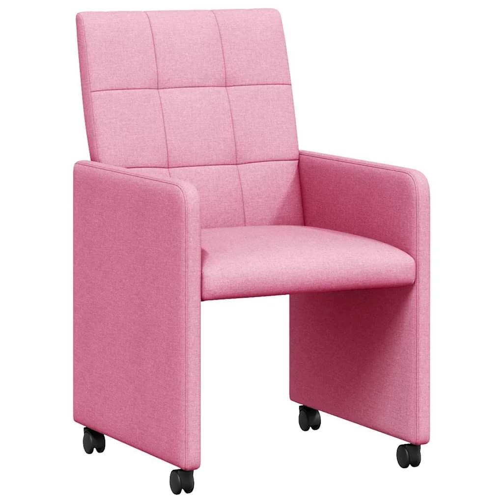Jedilni stoli s kolesi 2 kos blago Roza 58 x 65 x 94 cm - slika 2