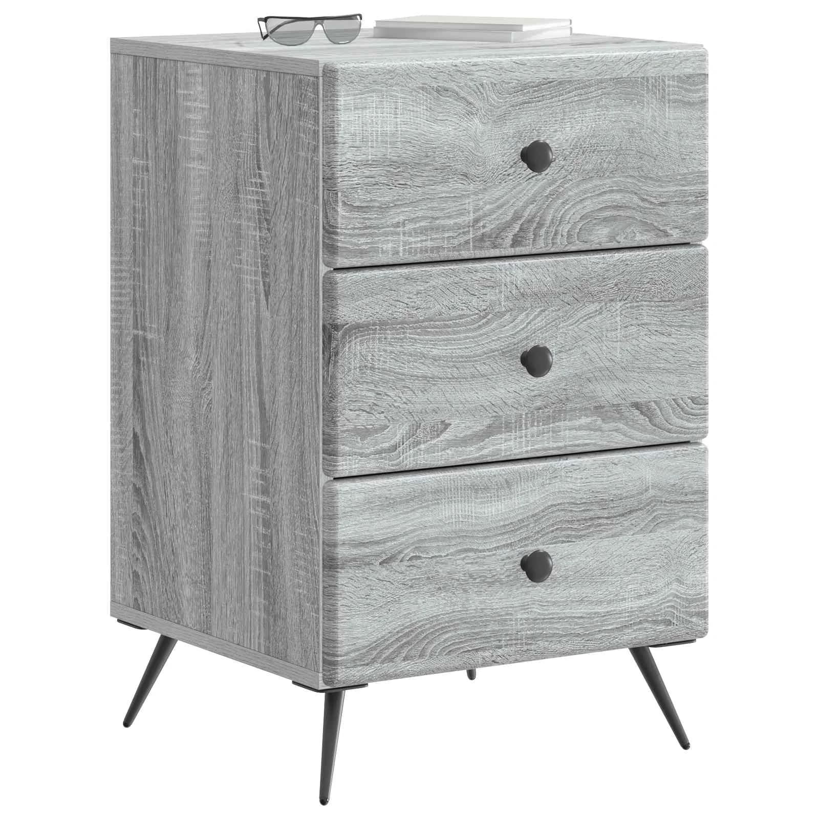 Nočna omarica Siva Sonoma 43 x 41 x 66,5 cm Inženirski les - slika 3