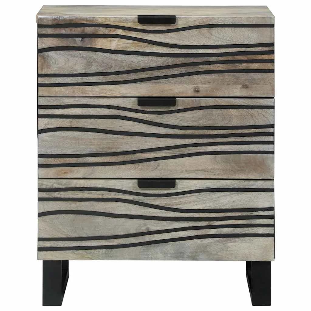 Nočna omarica Bela 50 x 33 x 62 cm Inženirski les - slika 3