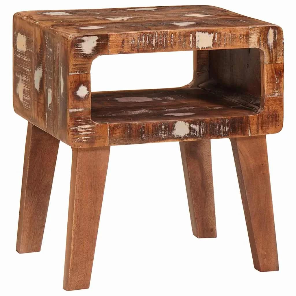Stranska miza Rjava 40 x 32 x 46 cm Trdna obnovljena les - slika 3