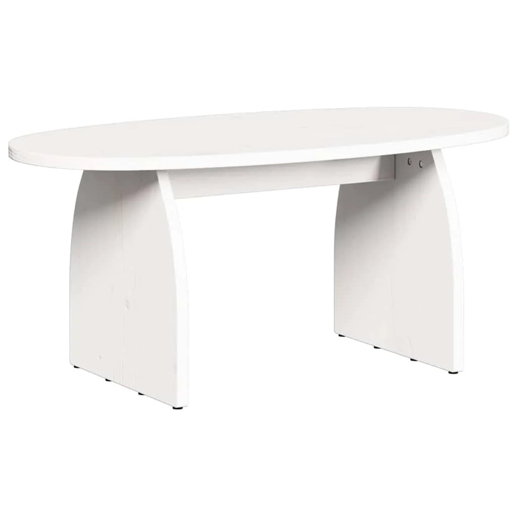 Klubska miza Bela 80 x 40 x 35 cm Masivno borovo les - slika 10