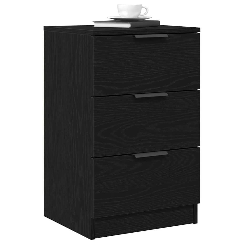 Nočna omarica 2 kos Črna Orehovina 40 x 65 x 65 cm - slika 3