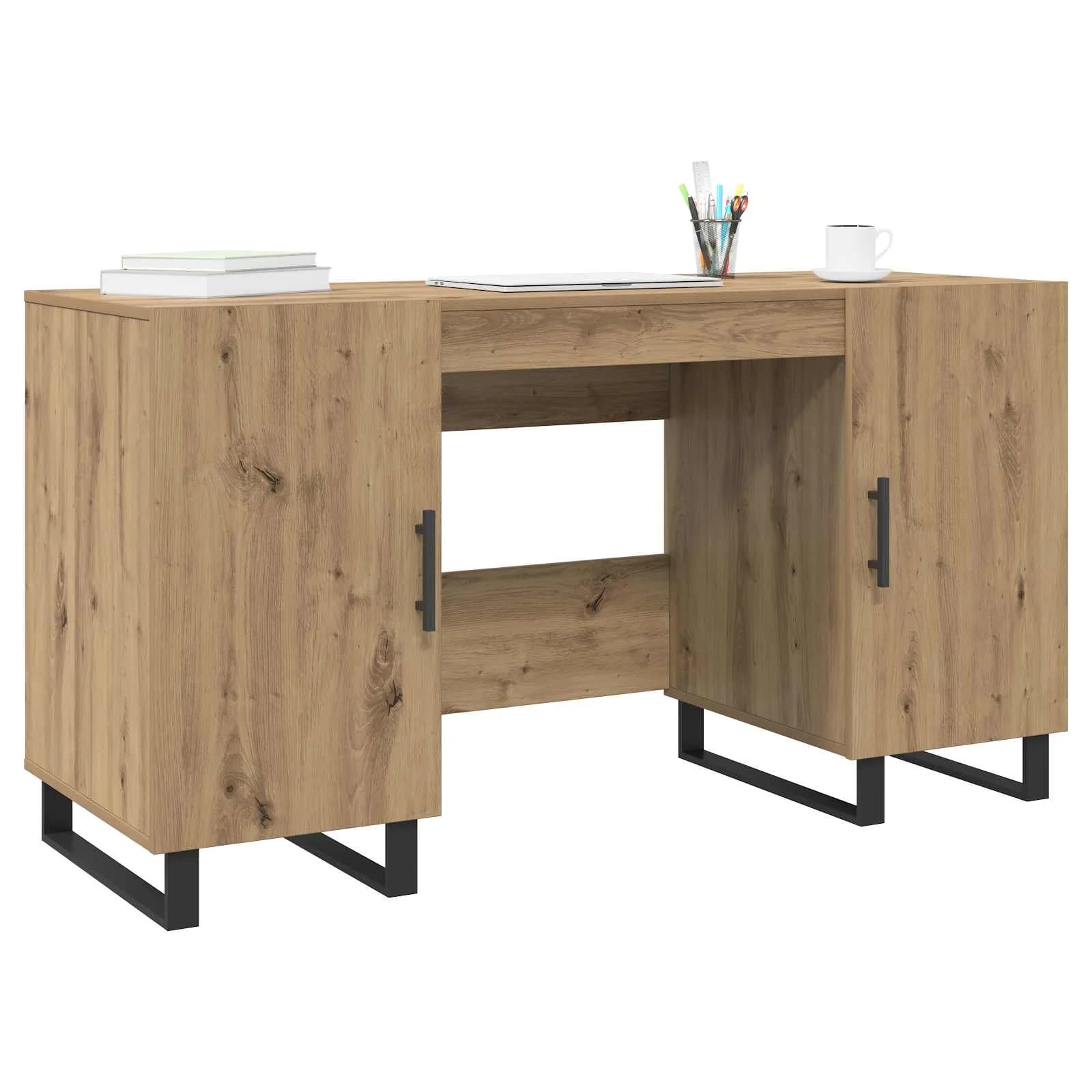 Miza artisan hrast Inženirski les 140 x 50 x 75 cm - slika 3