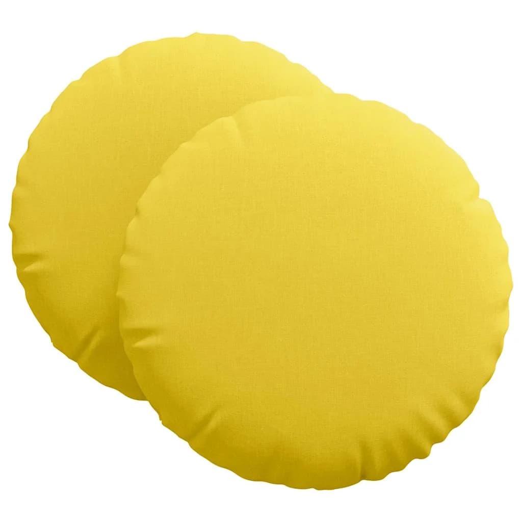 Sedežne blazine 2 kos blago Svetlo rumena Ø80 x 29 cm - slika 2
