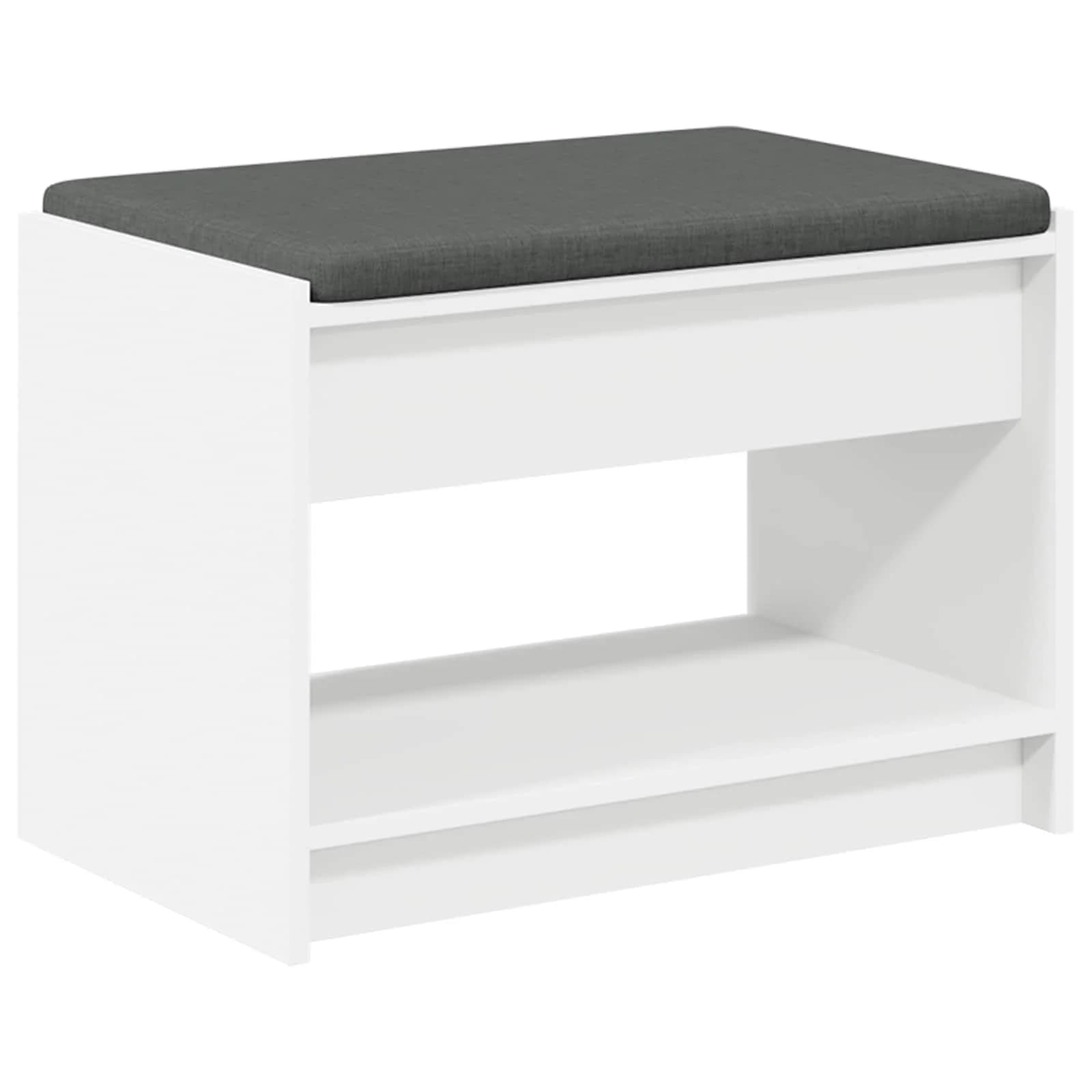 Haldna klop Bela 63 x 38 x 45 cm Oblikovan Les in Tkanina - slika 2