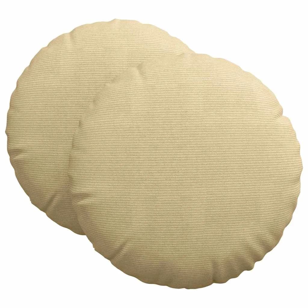 Sedežne blazine 2 kos Žametna tkanina Siva zelena Ø 80 cm - slika 2
