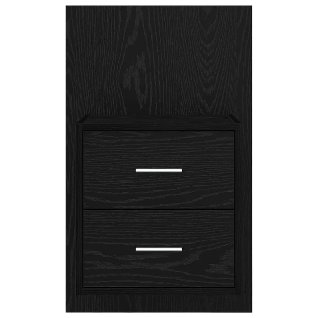 Stenska nočna omarica 2 kos Črna Orehovina 48,5 x 32,5 x 80 cm - slika 7