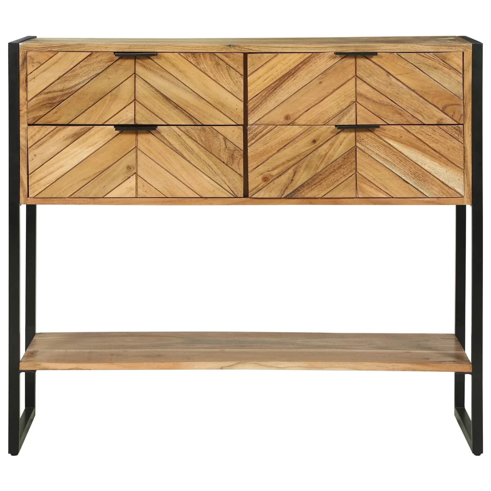 Konzolna miza Rjava 90 x 35 x 80 cm Masiven les akacije - slika 5