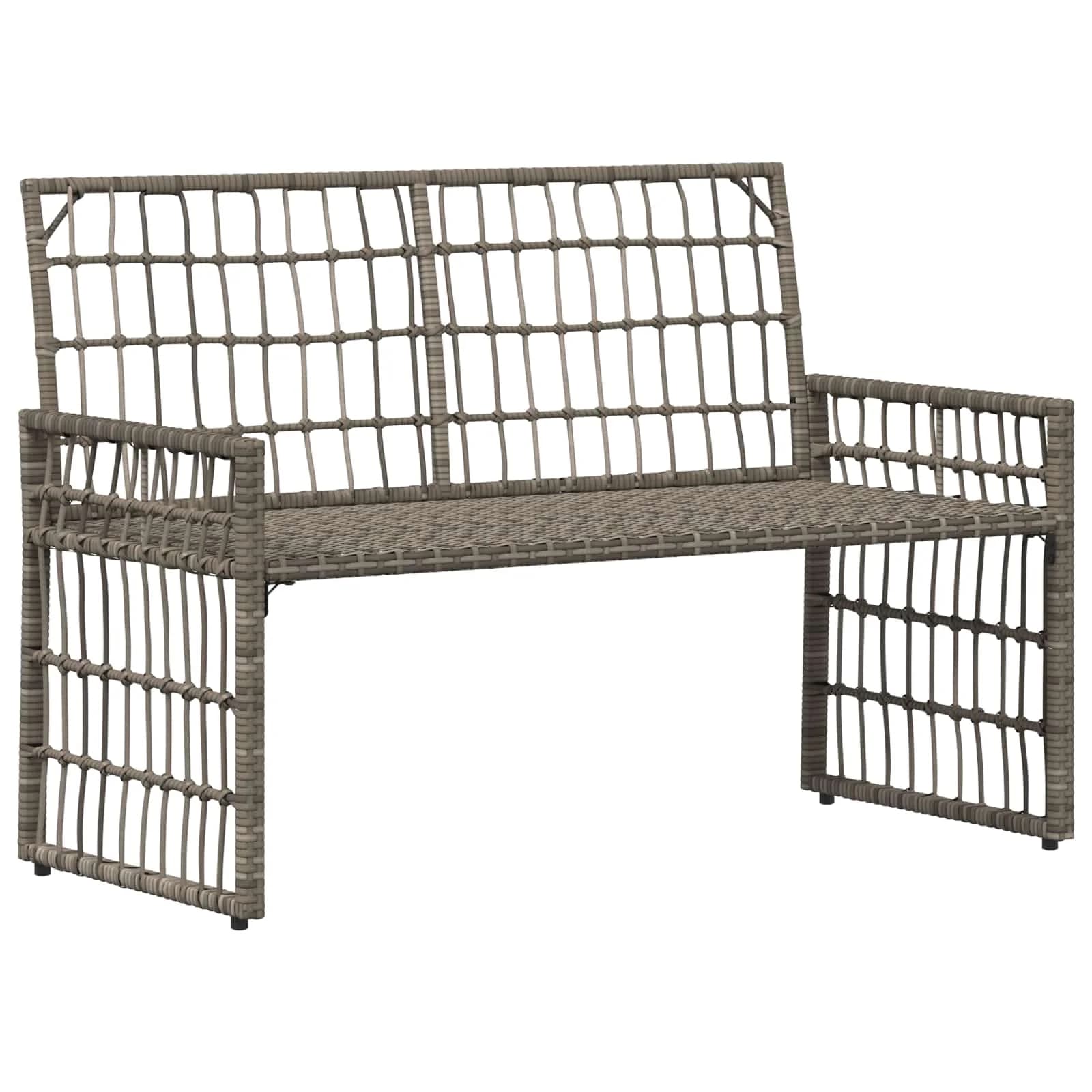 Zunanja klop Enobarvno Siva in temno siva 116 x 55 x 82 cm - slika 4