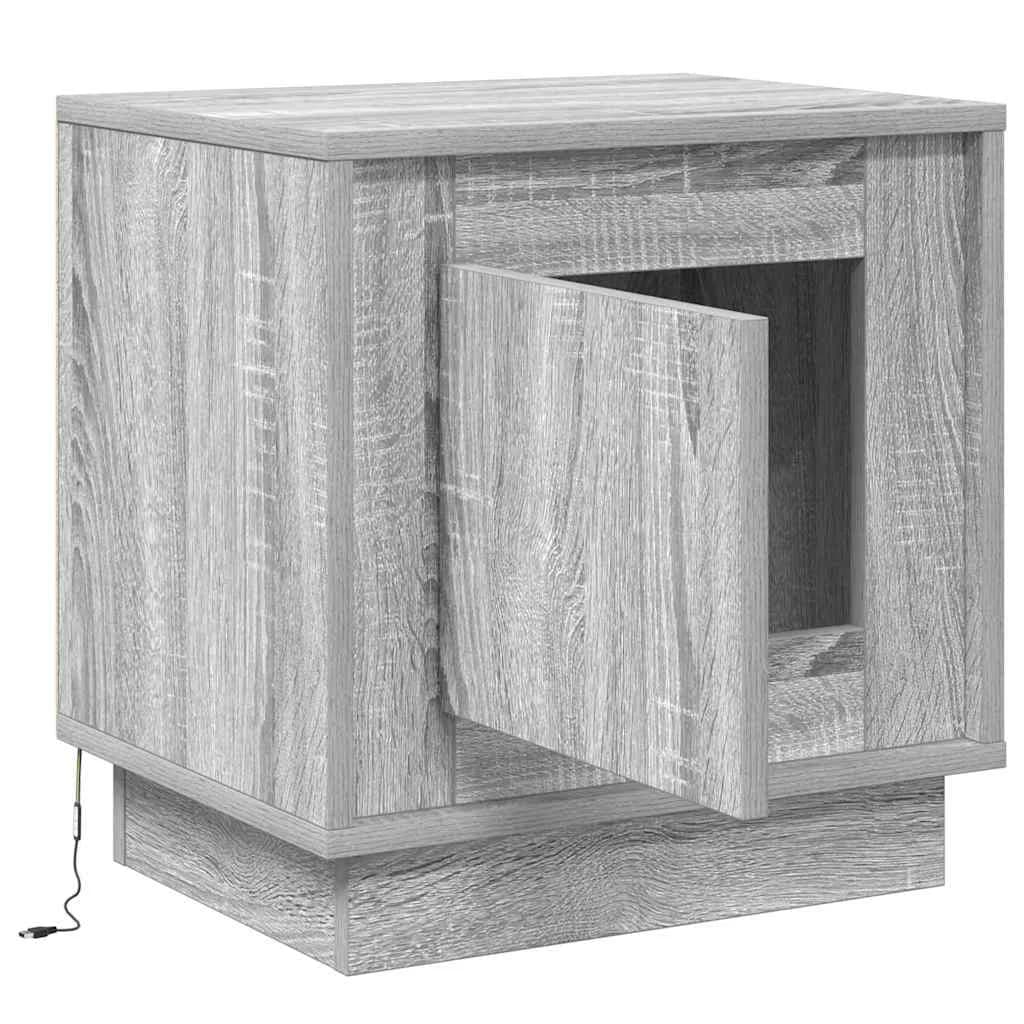 Nočna omarica 2 kos Siva 44 x 34,5 x 45 cm Inženirski les - slika 7