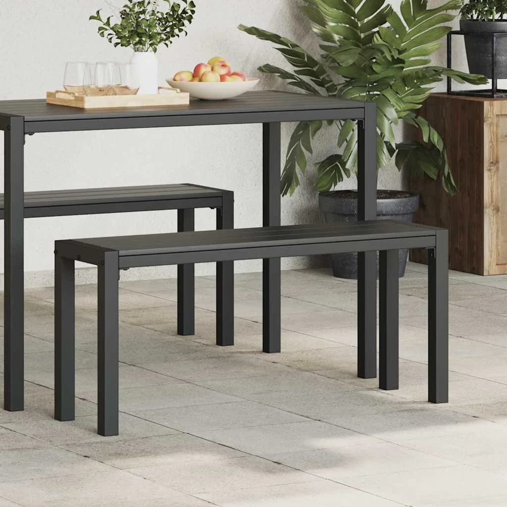 Vrtna klop Črna 100 x 28 x 45 cm Jeklo - slika 3