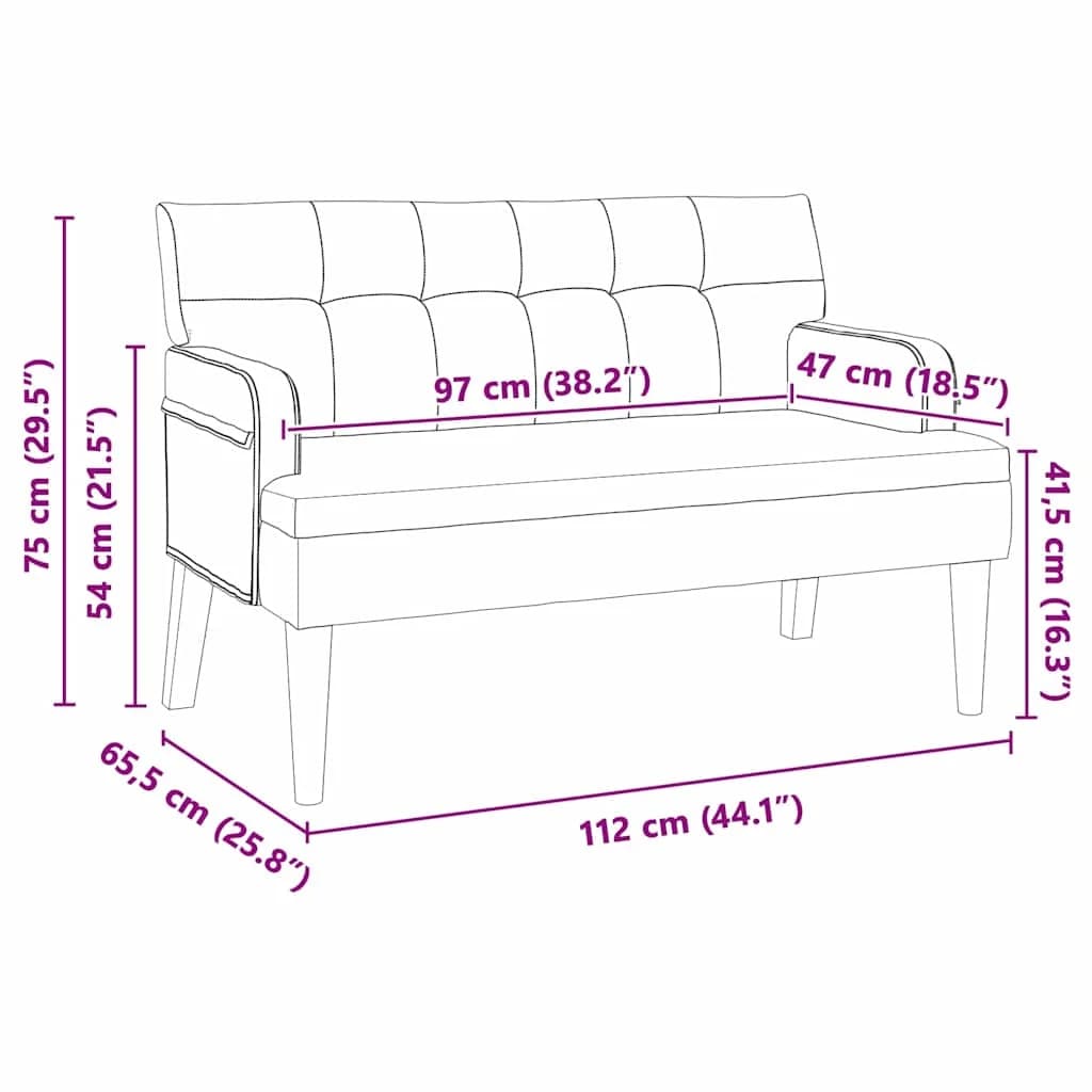 Chesterfield klop Rumena 112 x 65,5 x 75 cm Žamet - slika 10