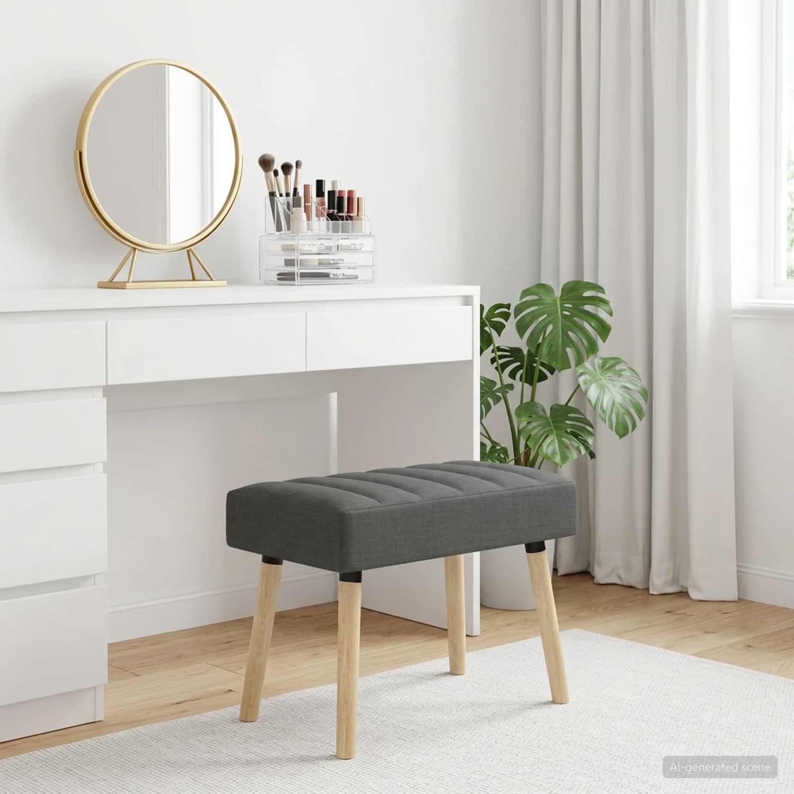 Bench z kanalnim oblazinjenjem Temno siva 60 x 40 x 45 cm Blago