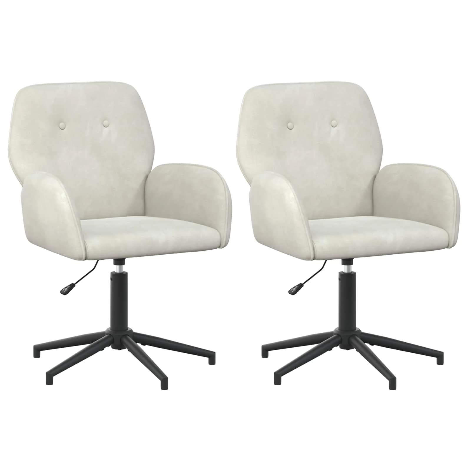 Vrteči pisarniški stoli 2 kos 54 x 55 x 90 cm Krem Žamet - slika 2