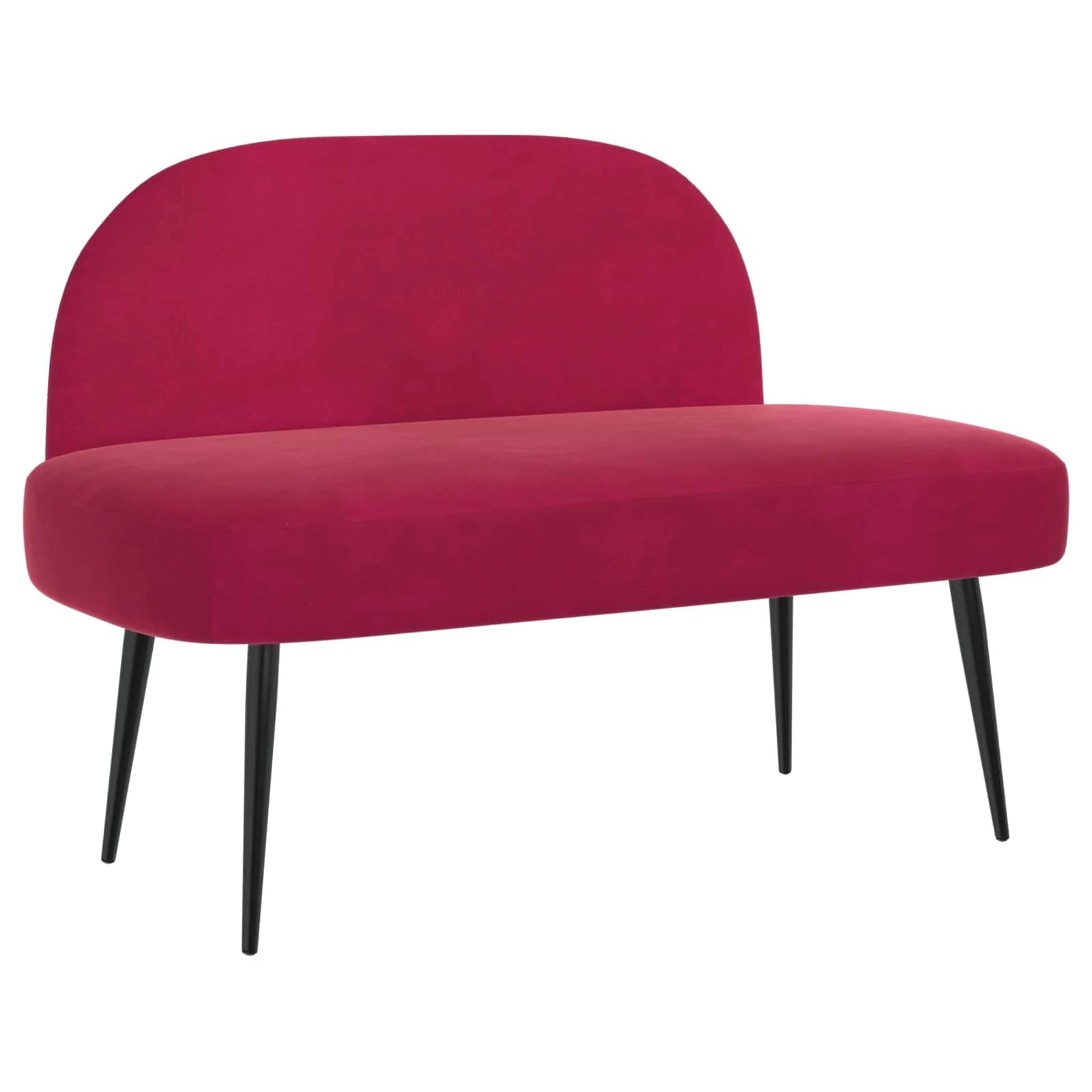 Oblazinjena klop z naslonom vinsko rdeča 110 x 60 x 76 cm Žamet - slika 2