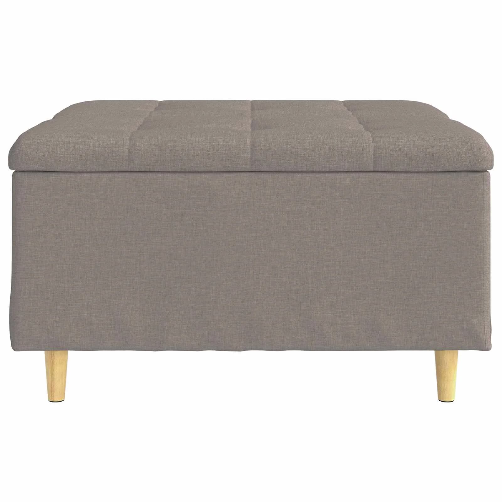 Shranjevalna tabureta z blazino Taupe 80 x 80 x 45 cm blago - slika 6