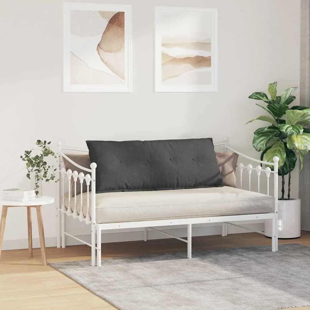Poglavni vzglavnik Temno siva 120 x 50 cm Žametna tkanina - slika 4