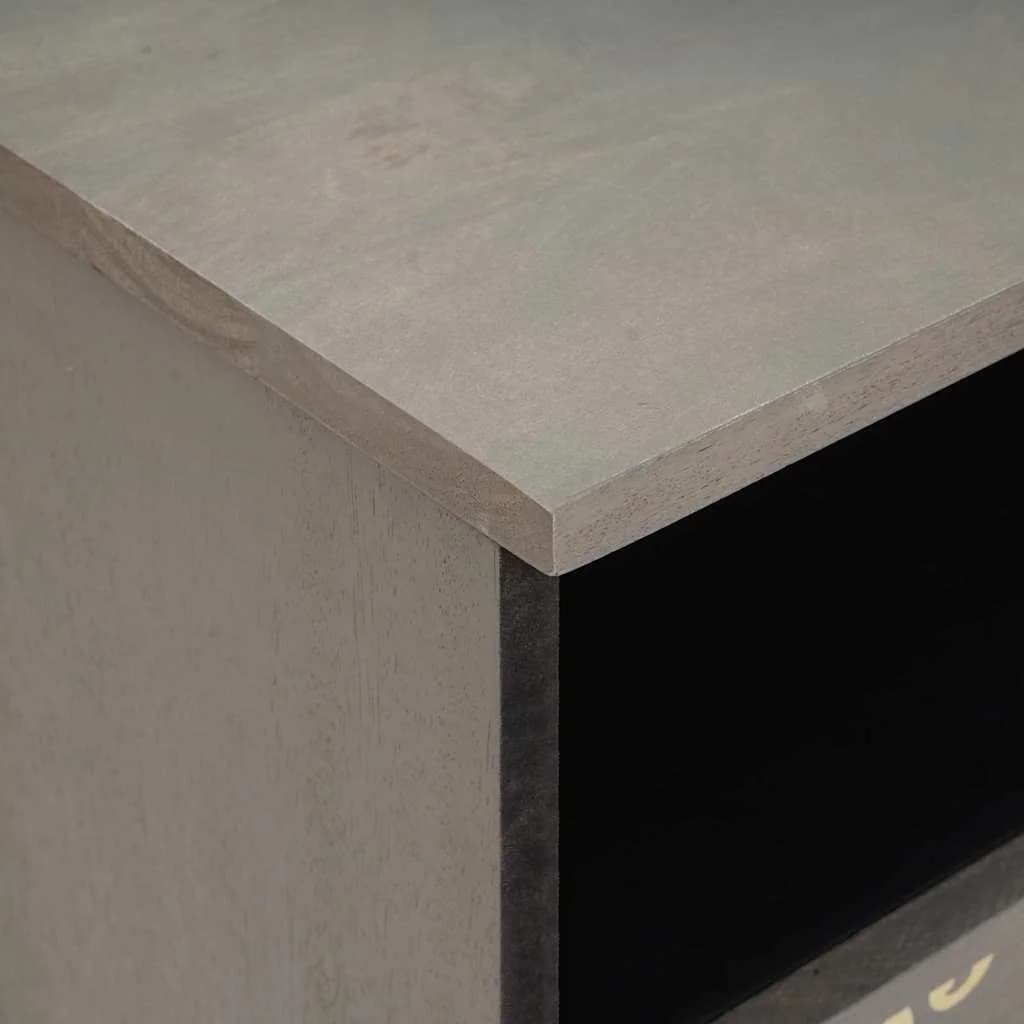 Nočna omarica 2 kos Siva 40 x 33 x 46 cm Masiven les manga - slika 7