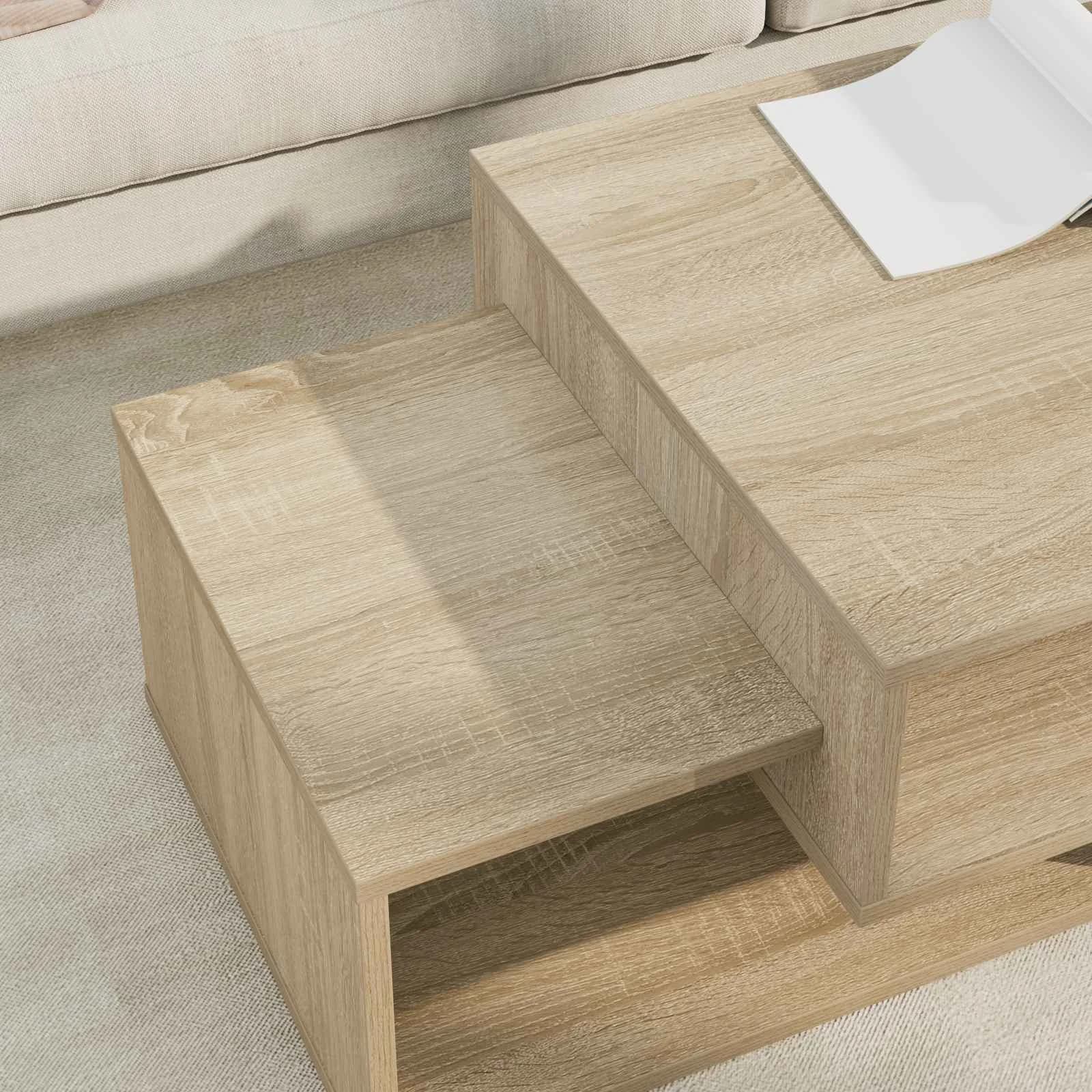 Klubska miza Sonoma hrast 105 x 50 x 32,5 cm Inženirski les - slika 4