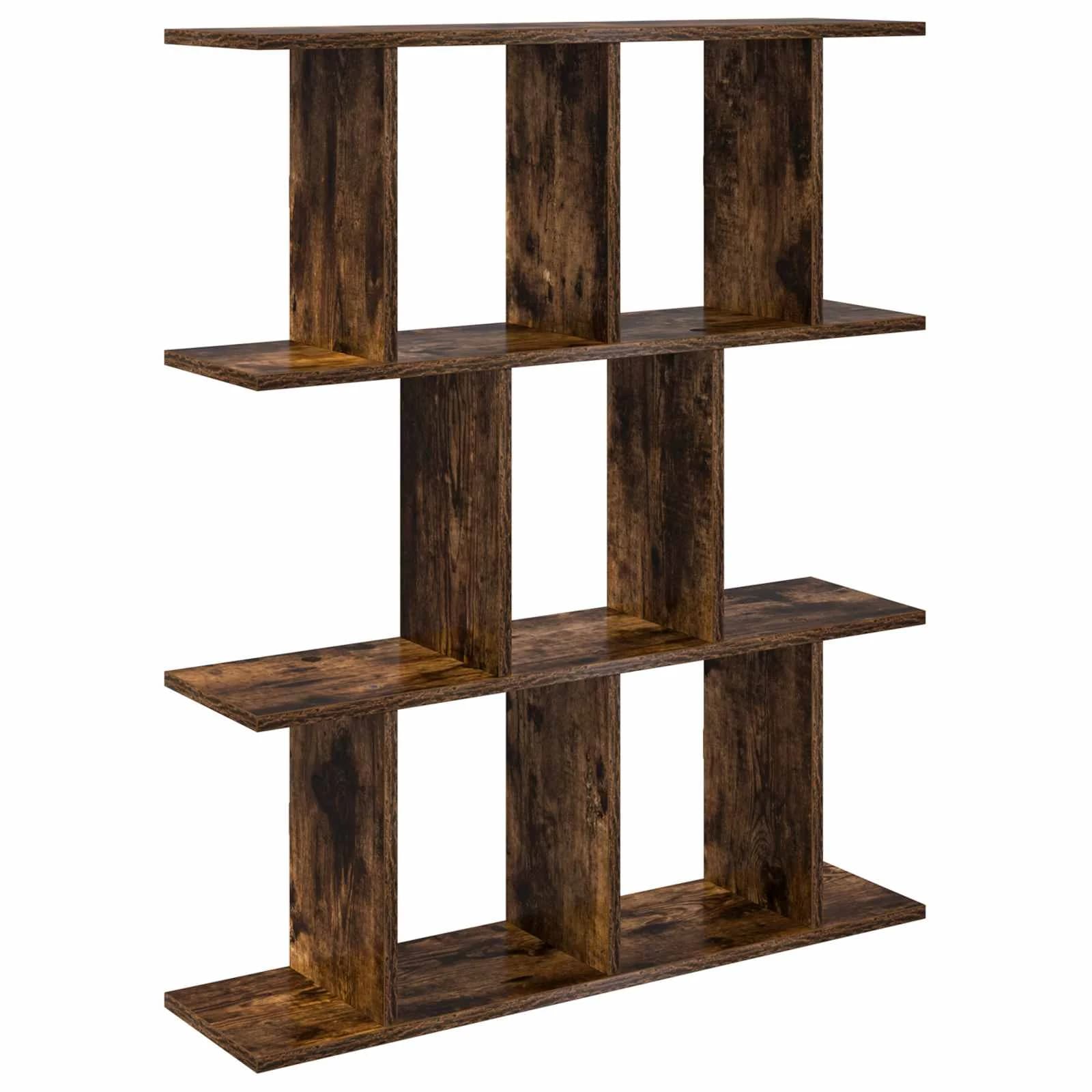 Stenska polica Dimljen hrast 102 x 20 x 96 cm Inženirski les - slika 2