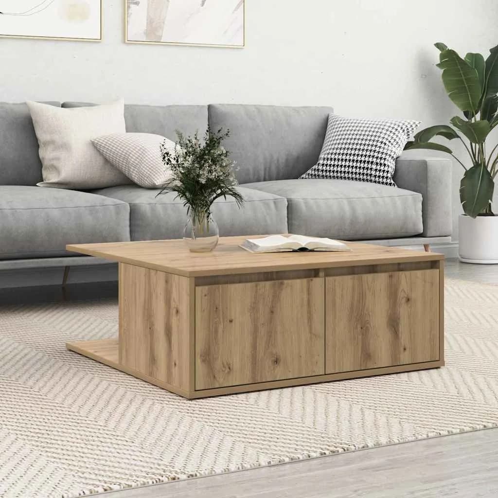 Klubska miza artisan hrast 80 x 80 x 31 cm Inženirski les