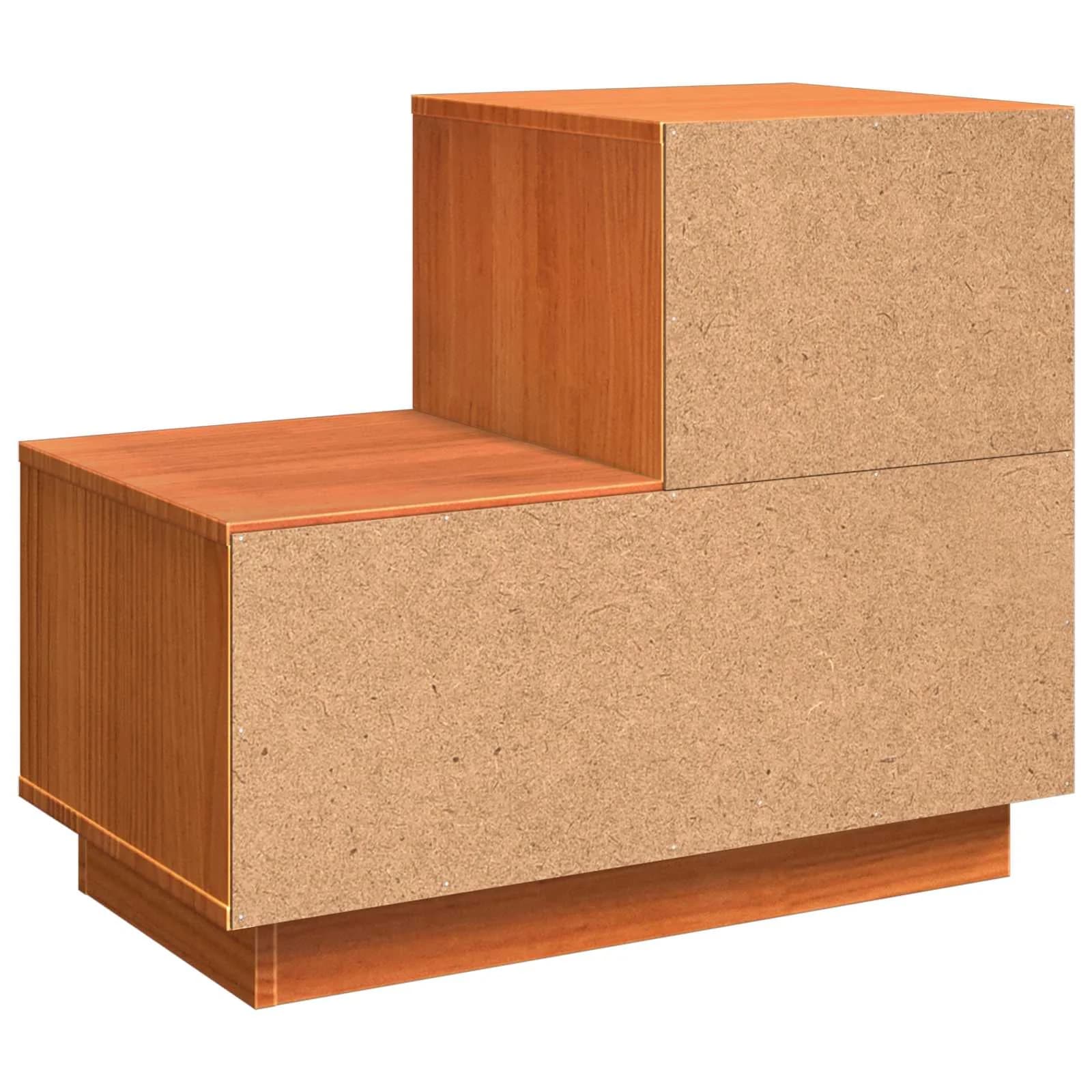 Nočna omarica 2 kos Voskast rjav 60 x 34 x 51 cm Inženirski les - slika 10