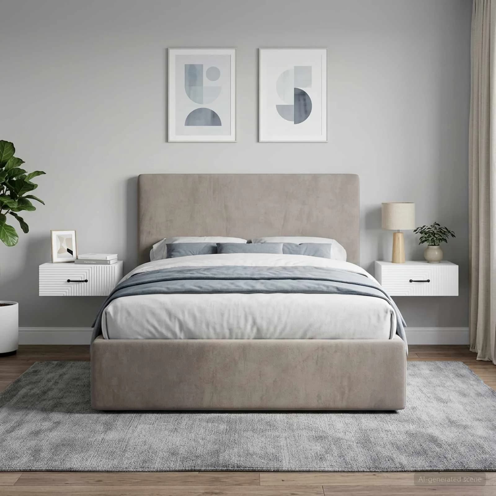 Stenski nočni omarici 2 kos Bela 49 x 34,5 x 20 cm - slika 4