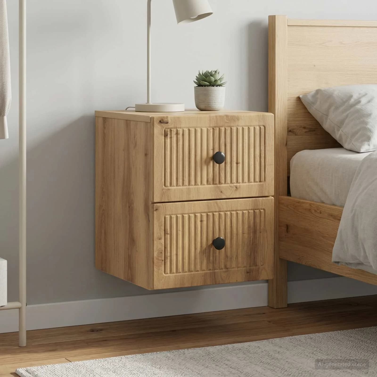 Stenski nočni omarici 2 kos Artisan hrast 33 x 34,5 x 40 cm - slika 4