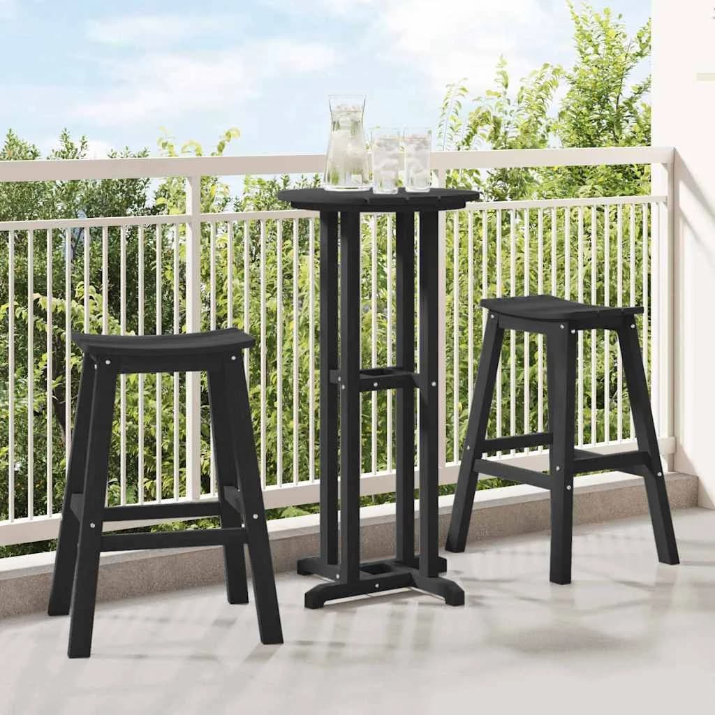 Barski stol 2 kos Črna 52 x 43 x 73,5 cm HDPE