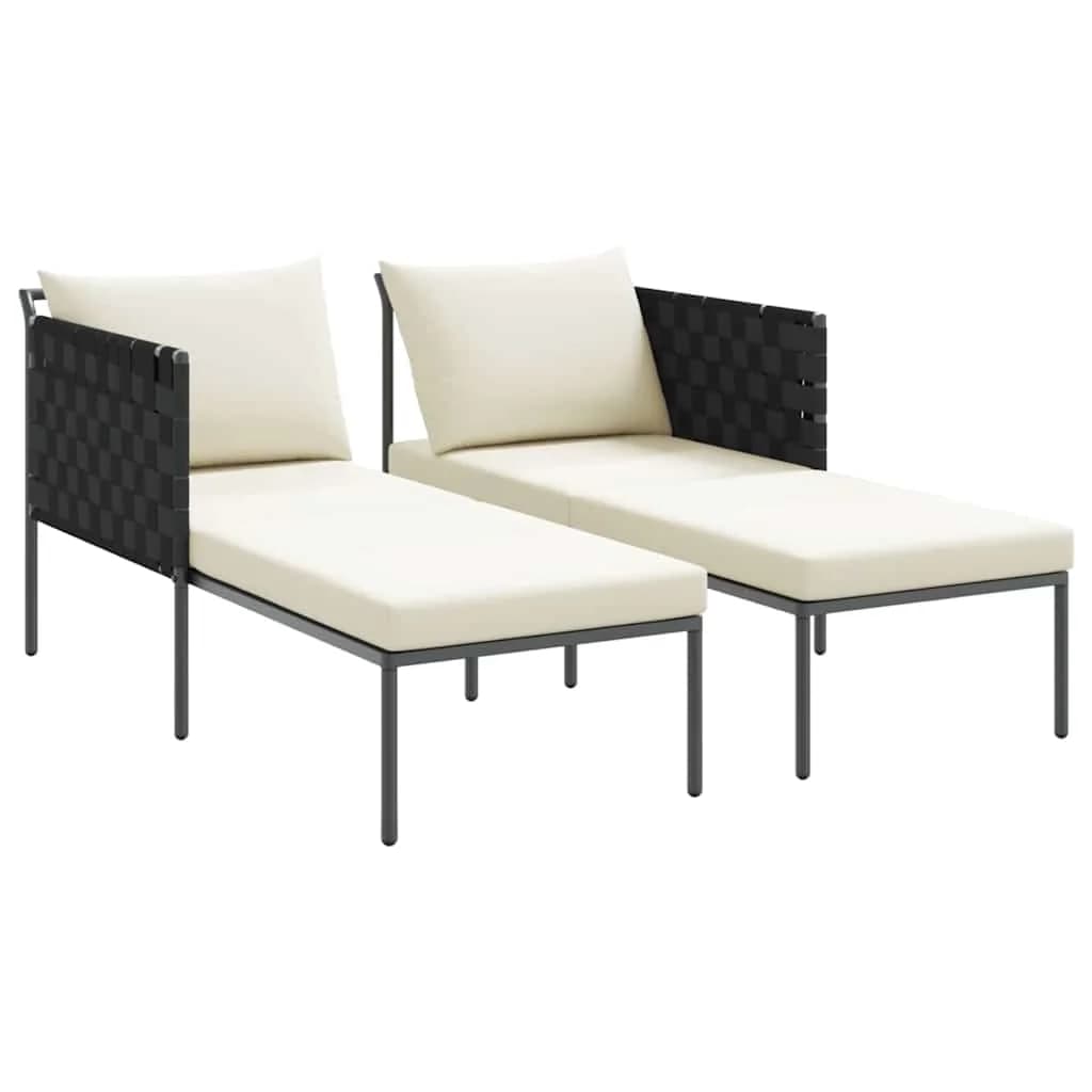 Ležalnik Antracit 153 x 115 x 69.5 cm Prašno lakirano jeklo - slika 4