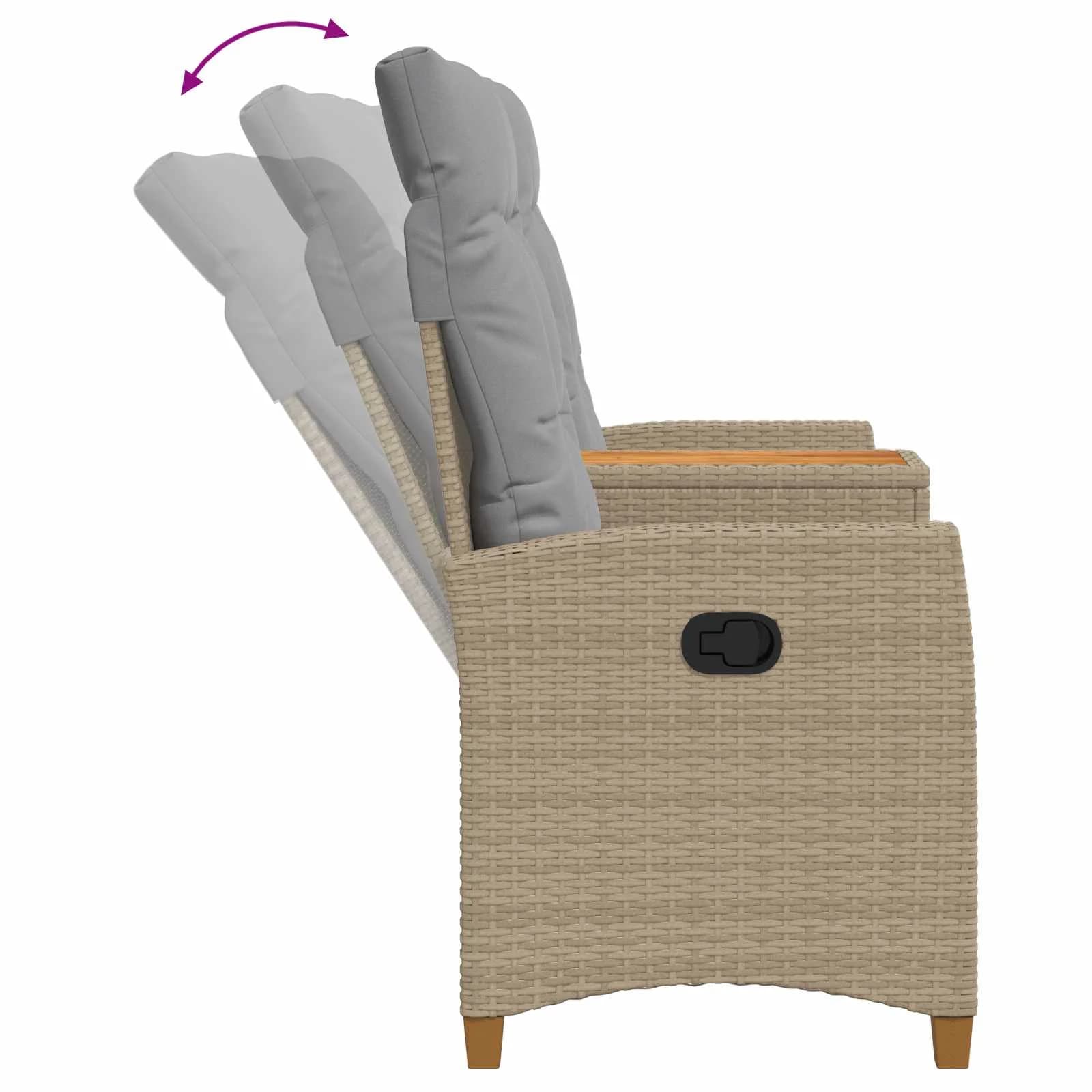 Zložljiva klop s tabelo Bež in svetlo siva 126 x 65 x 112 cm - slika 8