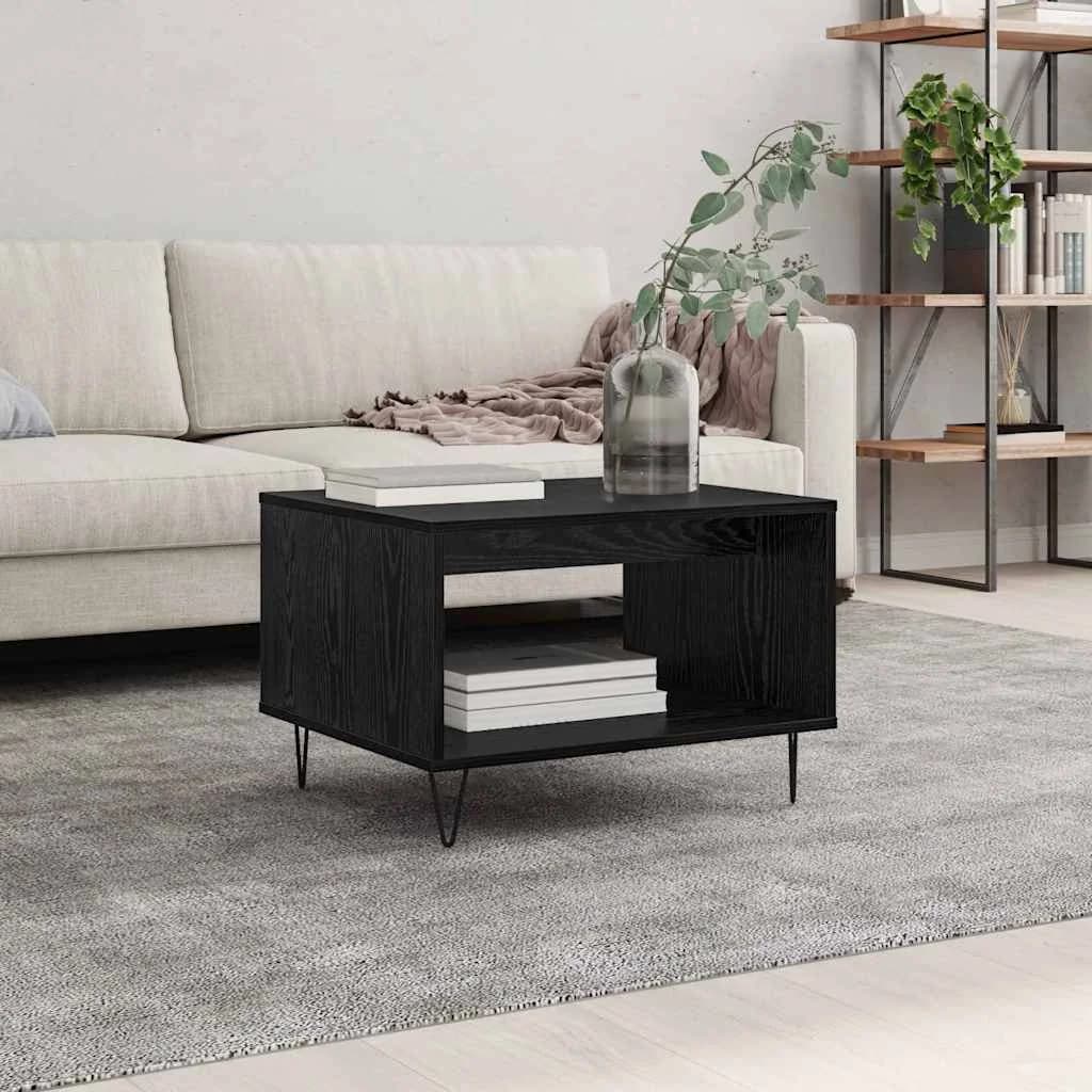 Klubska miza Črni hrast 60 x 50 x 40 cm Inženirski les - slika 4