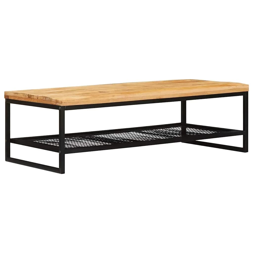 Klubska miza Rjava in črna 110 x 55 x 35 cm Masiven les manga - slika 3