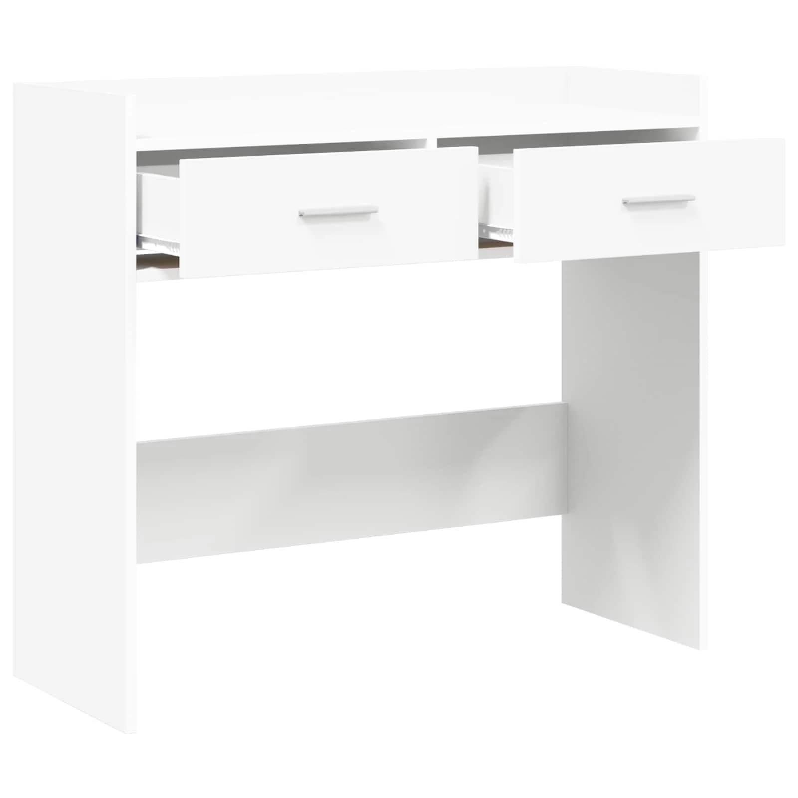 Konzolna miza Bela 90 x 35 x 80 cm Inženirski les - slika 4