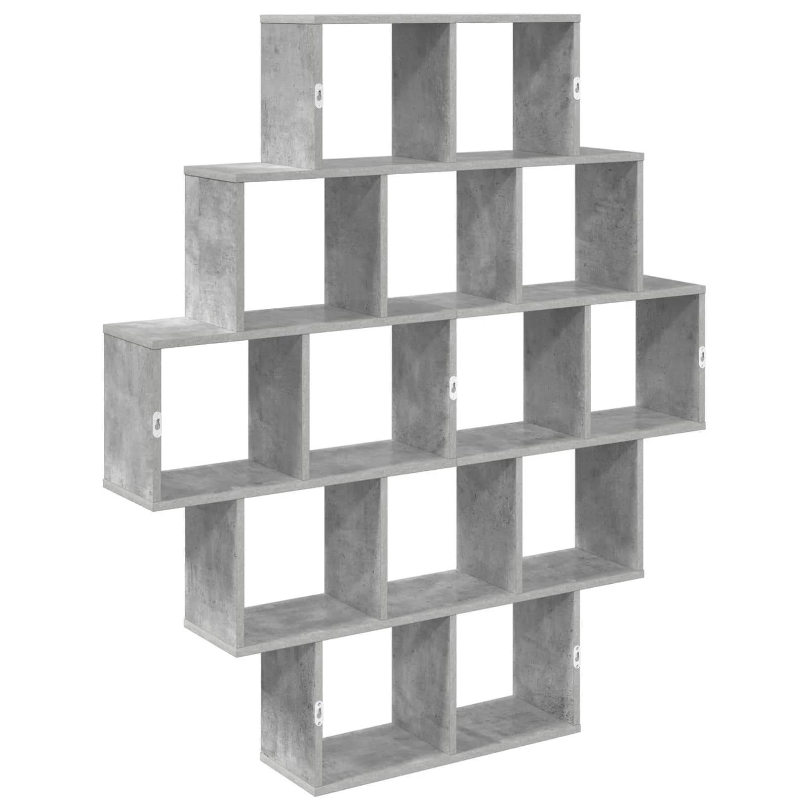 Stenska polica Betonsko siva 120 x 20 x 136 cm Inženirski les - slika 6