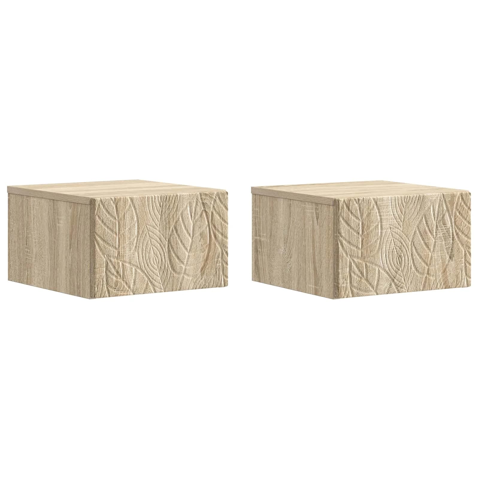 Stenski nočni omarici 2 kos Sonoma hrast 49 x 34,5 x 20 cm - slika 2