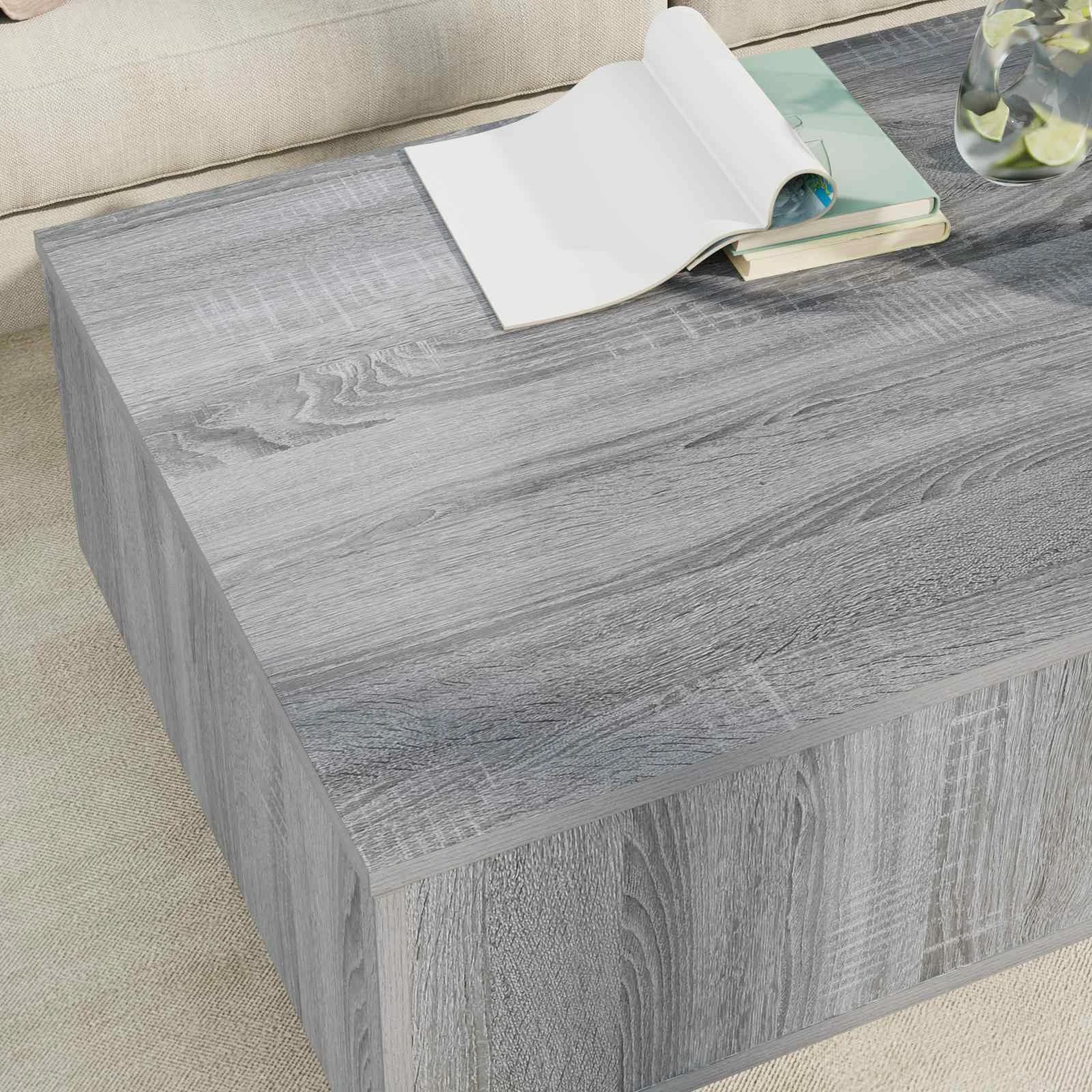 Klubska miza Siva Sonoma 95 x 55 x 31 cm Inženirski les - slika 4