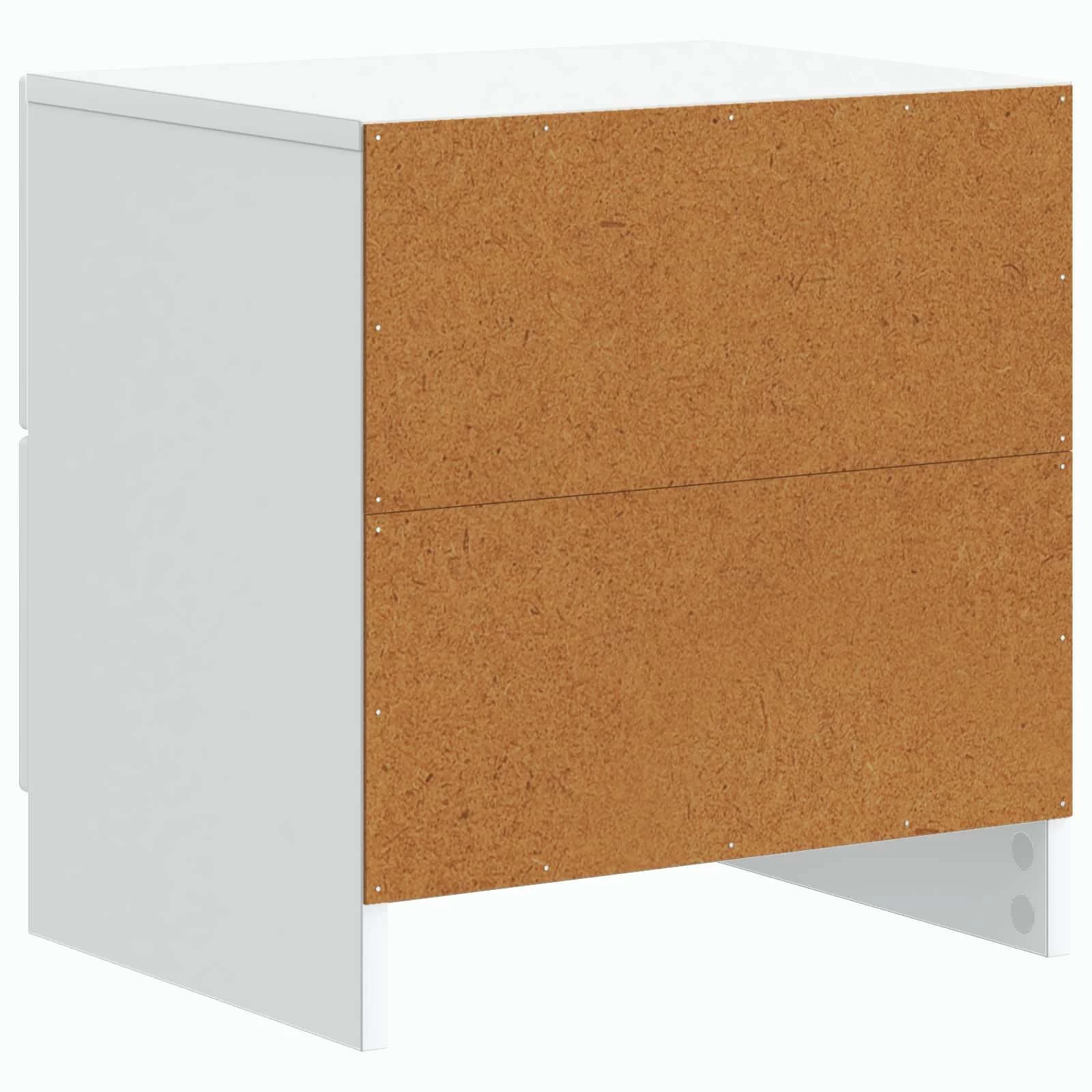 Nočna omarica 2 kos Bela 43 x 34,5 x 44,5 cm Inženirski les - slika 9