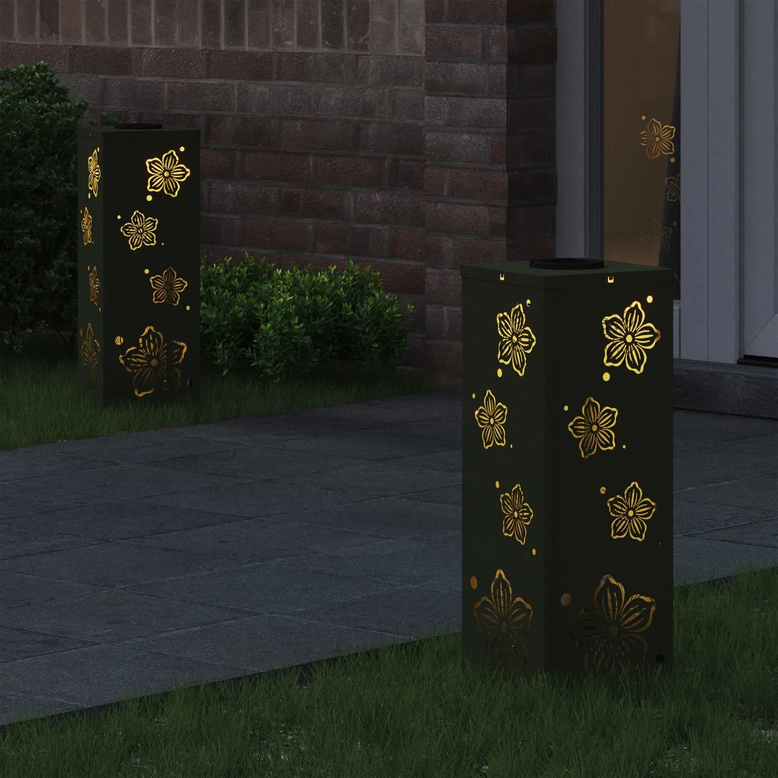 Solarno LED svetilo za pot 2 kos Toplo bela 18 x 18 x 50 cm - slika 3