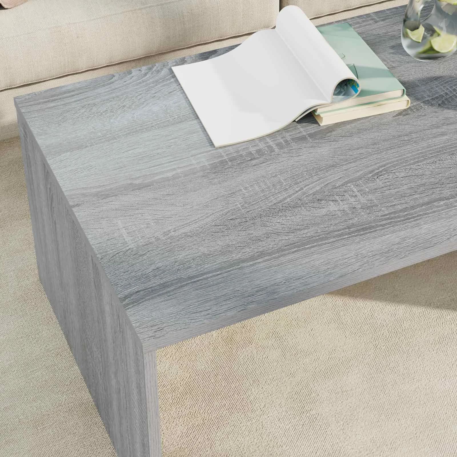 Klubska miza Siva Sonoma 95 x 50 x 34 cm Inženirski les - slika 4