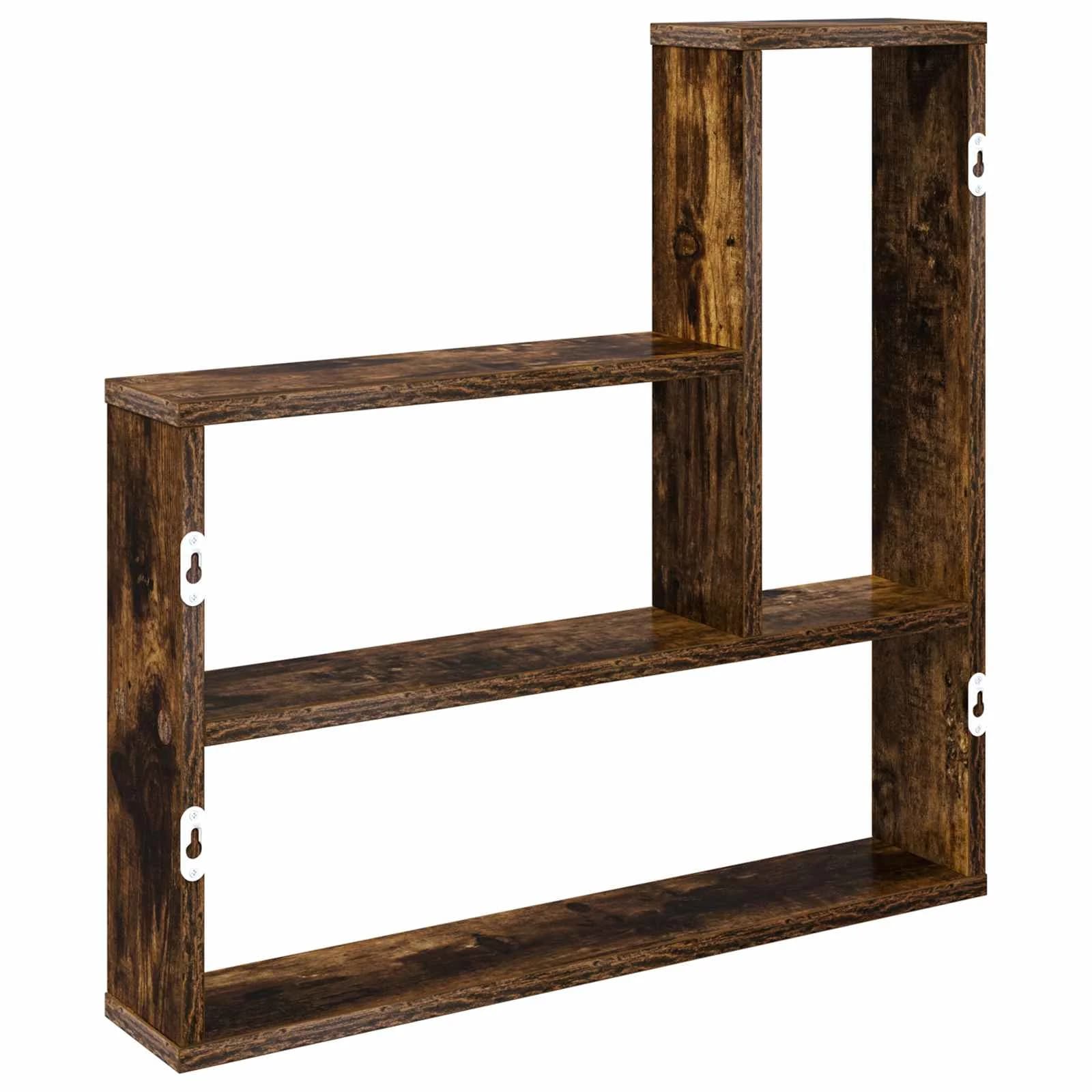 Stenska polica Dimljen hrast 60 x 11 x 60 cm Inženirski les - slika 6