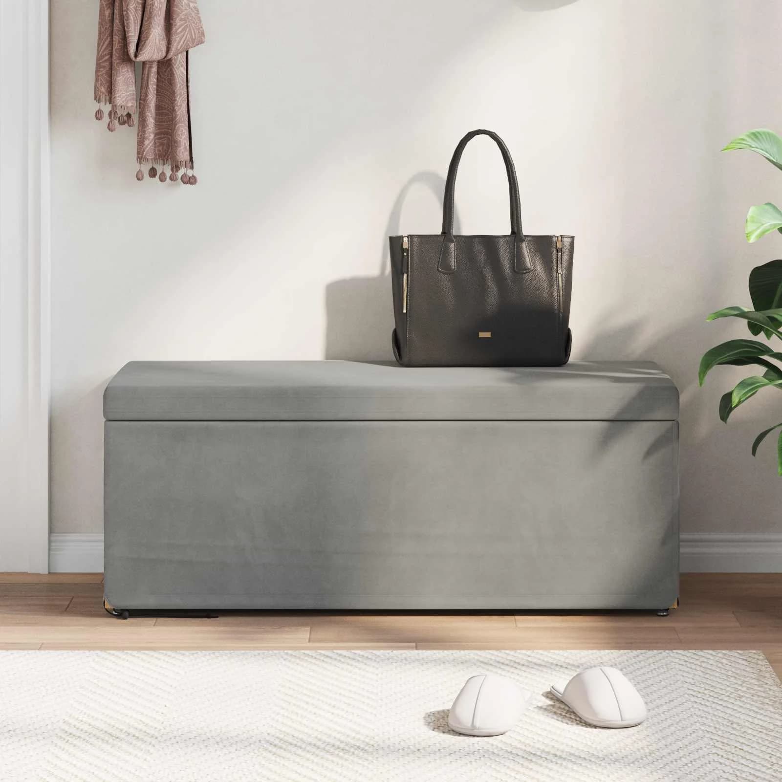 Stolica Svetlo siva 101 x 41 x 40 cm Samet in Umetno Leseno - slika 3