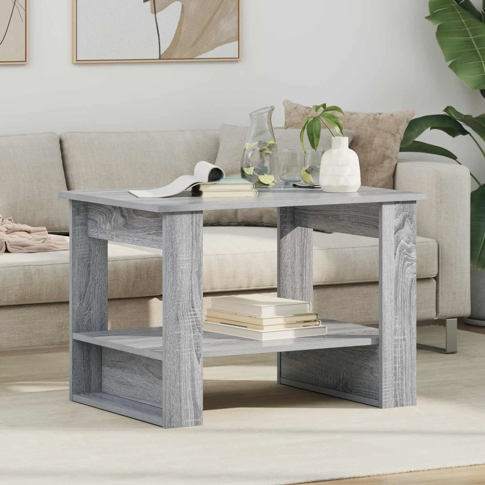 Klubska miza Siva Sonoma 72 x 50 x 50 cm Inženirski les